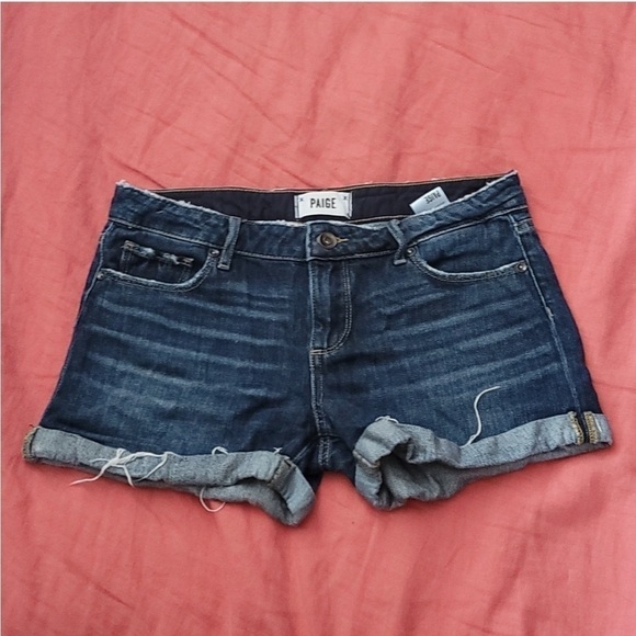 Paige Mid-Rise Cuffed Raw Hem Jimmy Jimmy Jean Shorts - Picture 6 of 6